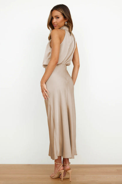 Carlina | Women's Long Maxi Dress with Halterneck