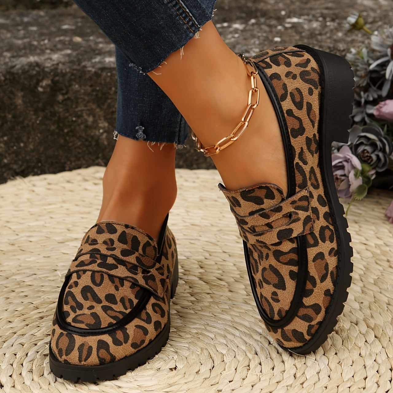 Maggie | Women's Cushioned Slip-On Leopard Print Loafers