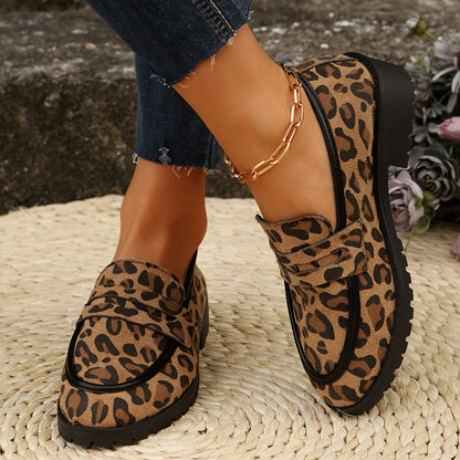 Maggie | Women's Cushioned Slip-On Leopard Print Loafers