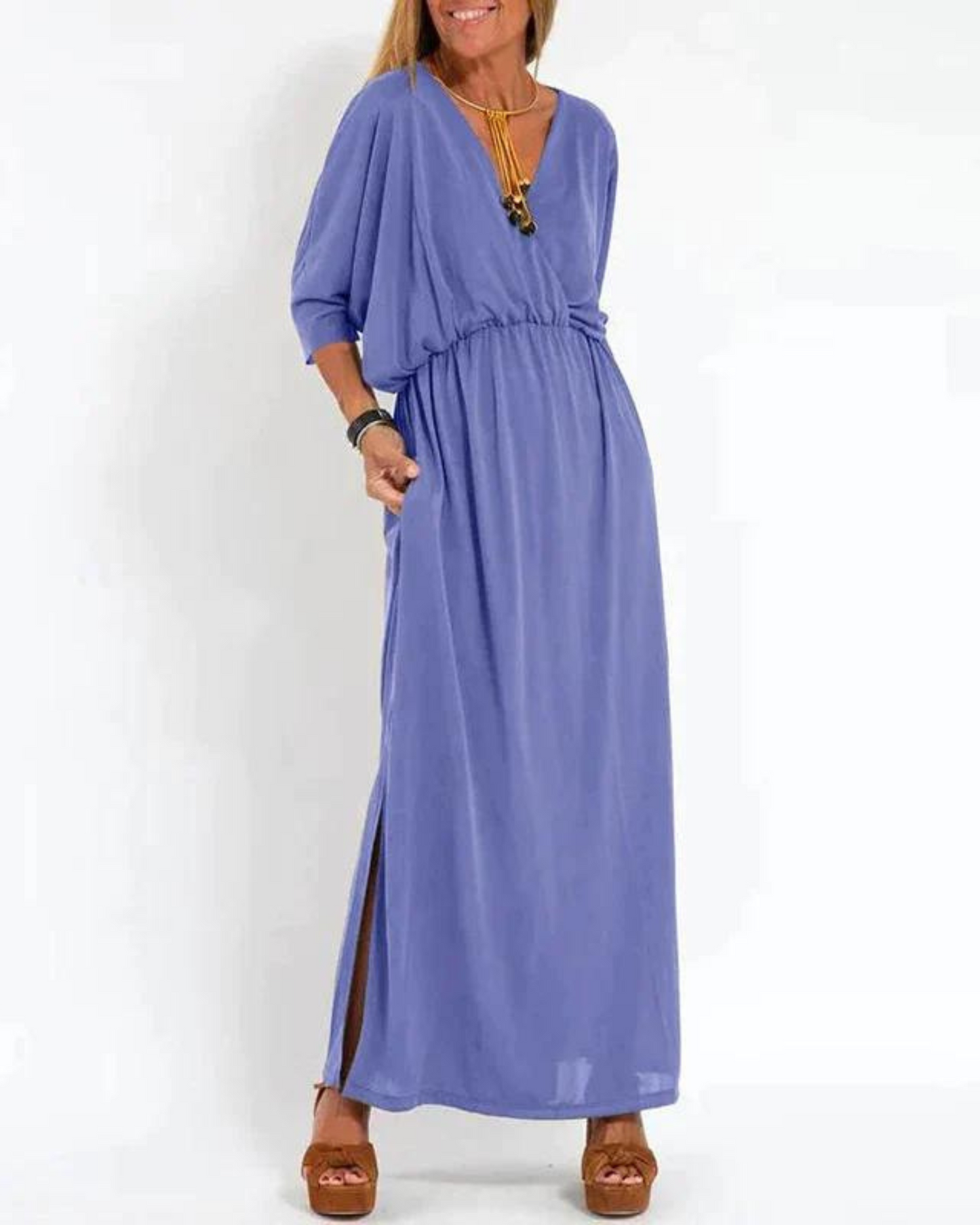 Lani | Women's Long Vintage Maxi Dress with Long Sleeve