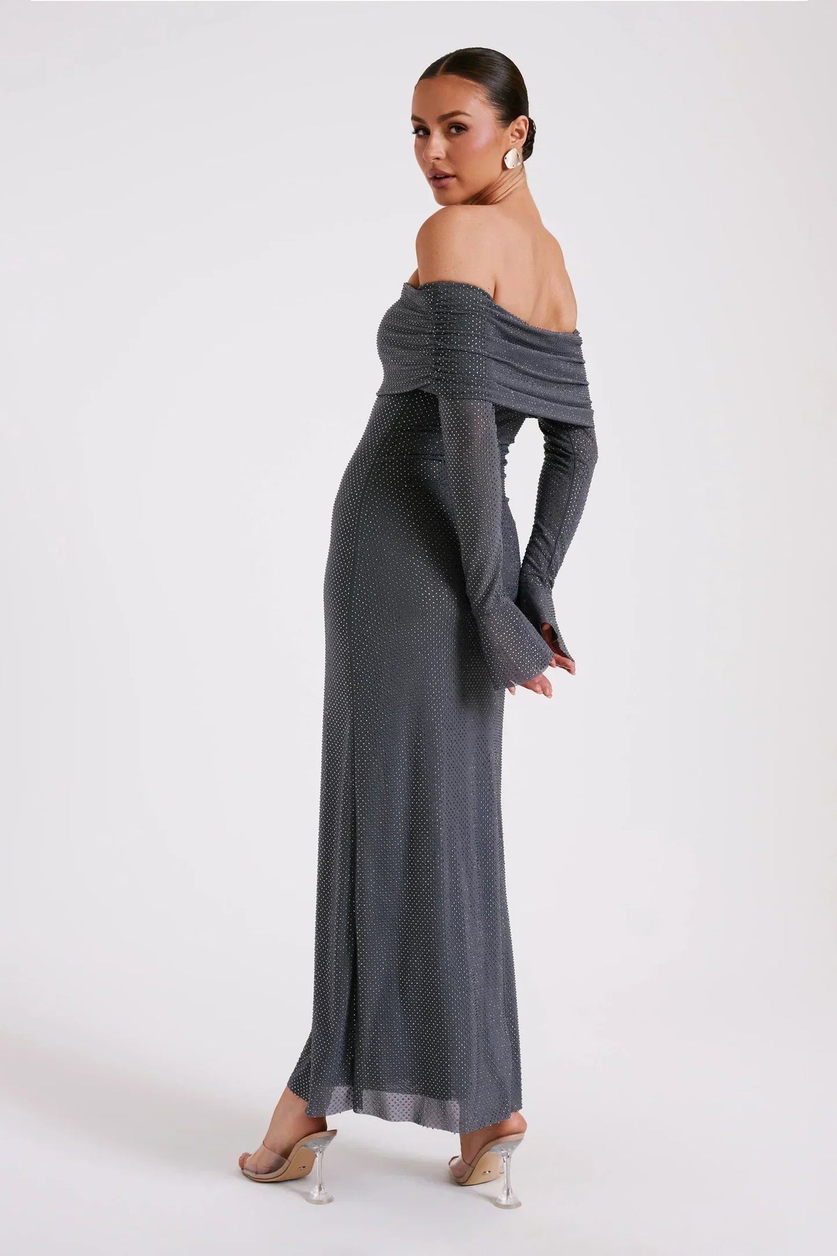 Astella | Women's Sequin Maxi Dress with Long Sleeve