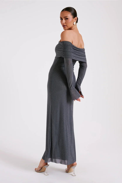 Astella | Women's Sequin Maxi Dress with Long Sleeve