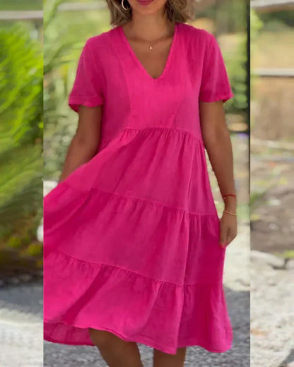 Bexley | Women's Relaxed Casual Summer V-neck Mini Dress