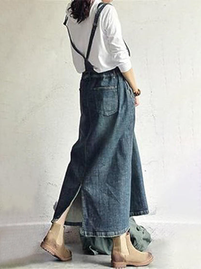 Demi | Women's Casual Denim Overall Dress with Pockets