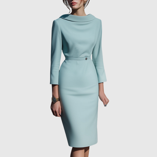 Alice | Women's Elegant Draped Midi Pencil Dress