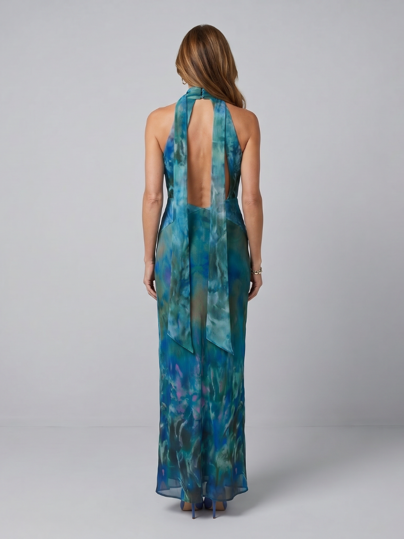 Juniper | Women's Keyhole Halter Sleeveless Maxi Dress