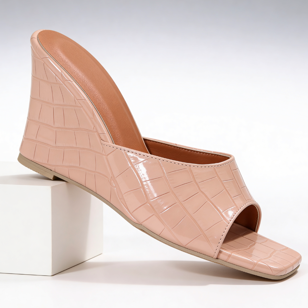 Helena | Croc Wedge Mules