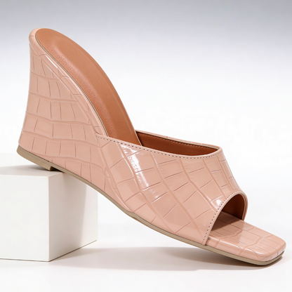 Helena | Croc Wedge Mules
