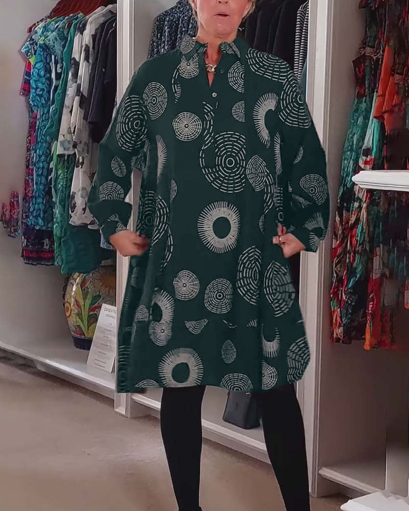 Marlene | Women's Casual Geometric Print Midi Dress