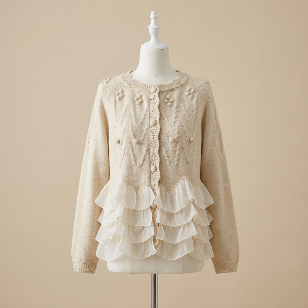 Women's Relaxed Ruffled Natalie Cardigan