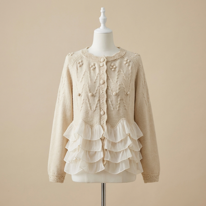 Women's Relaxed Ruffled Natalie Cardigan