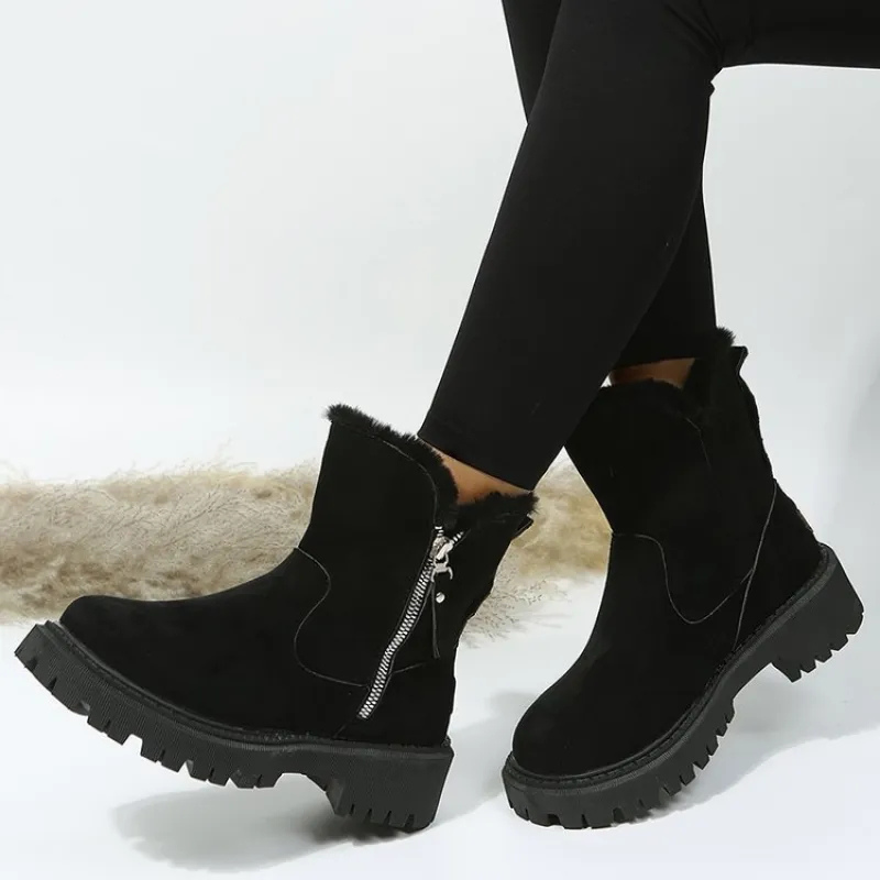 Nancy | Women's Cushioned Zip Comfortable Warm Winter Boots