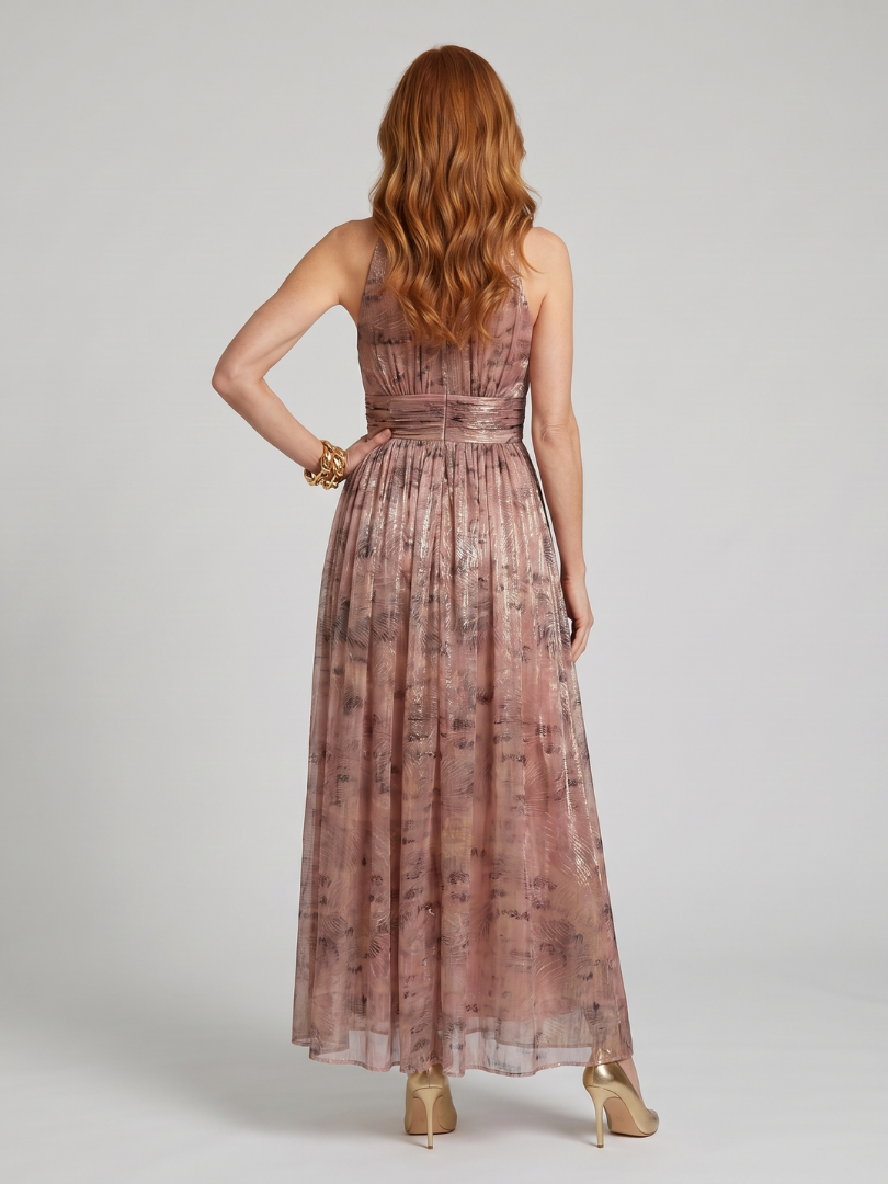 Imogen | Women's Textured Finish Sleeveless Midi Dress