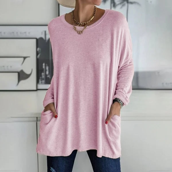 Aelira | Women's Longline Relaxed Long Sleeve Top