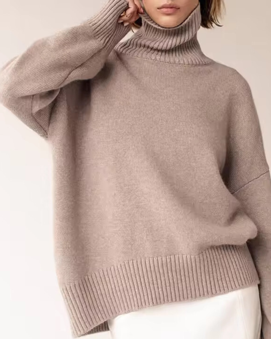 Lesley | Women's Longline Relaxed Oversized Roll Neck Jumper