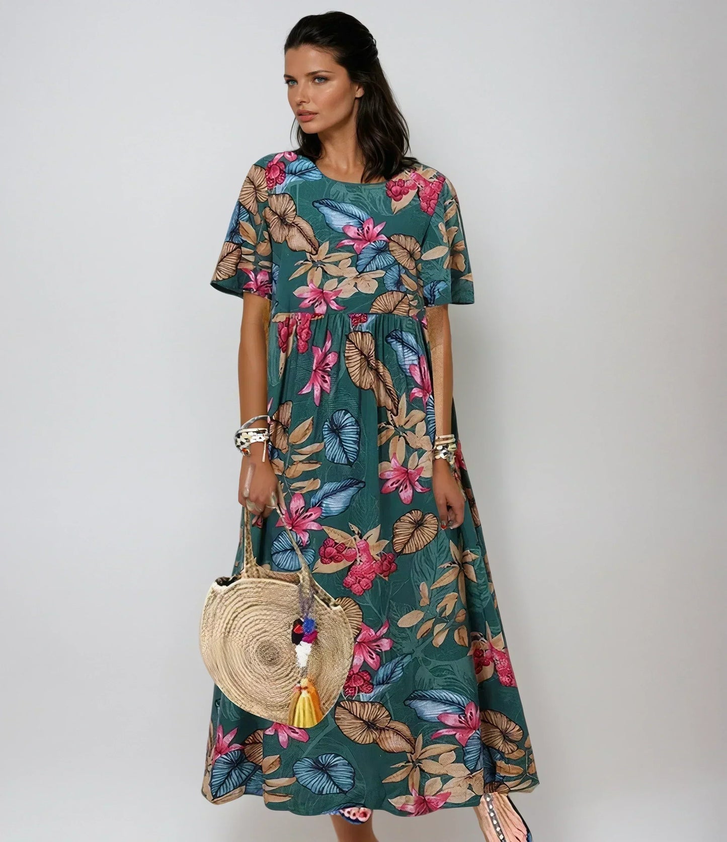 Lovi | Women's Chic Summer Floral Midi Dress