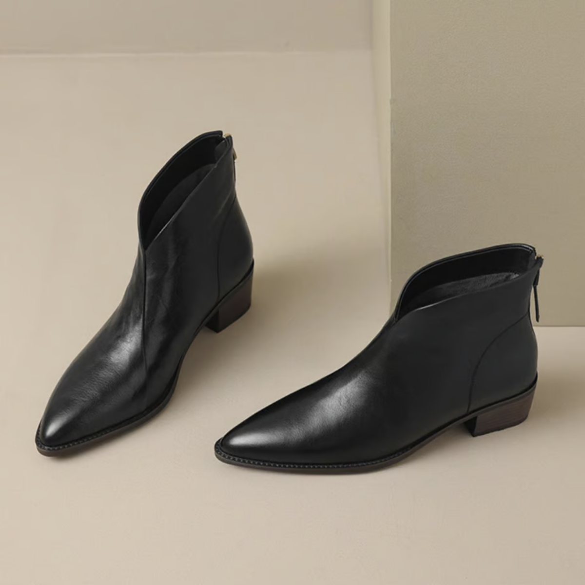 Celeste | Women's Cushioned Pointed-Toe Luxury Low-Heel Ankle Boots