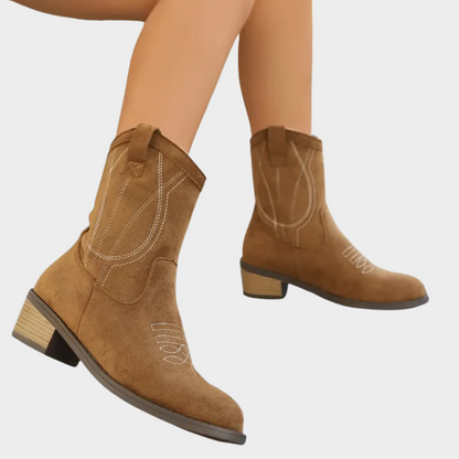 Chandler | Women's Cushioned Slip-On Cowboy-Style Ankle Boots