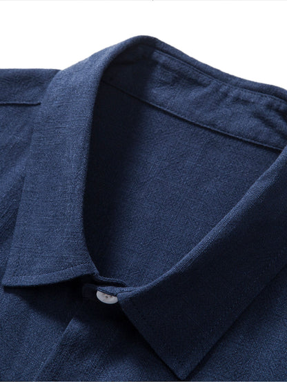 Men's Button-Up Shirt and Straight Leg Trousers in Blend