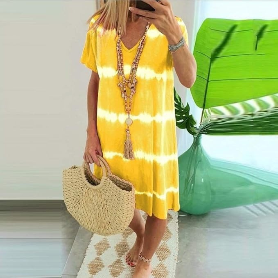 Wilma | Women's Effortless Tie-Dye Midi Dress