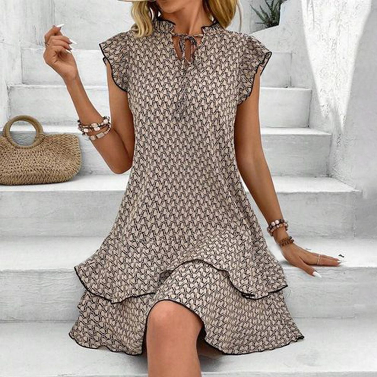 Bonnie | Women's Classic Elegant Mini Dress with Ruffle Detail