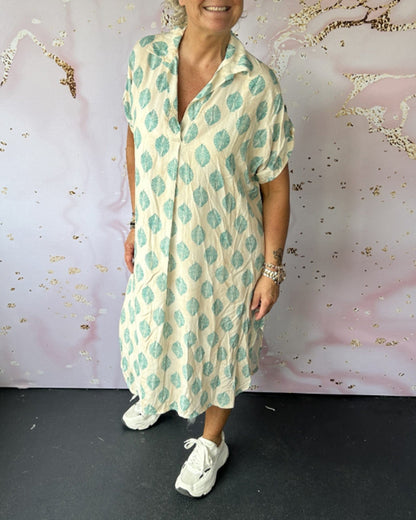 Liora | Relaxed Women’s Lapel Spring Dress with Side Slit