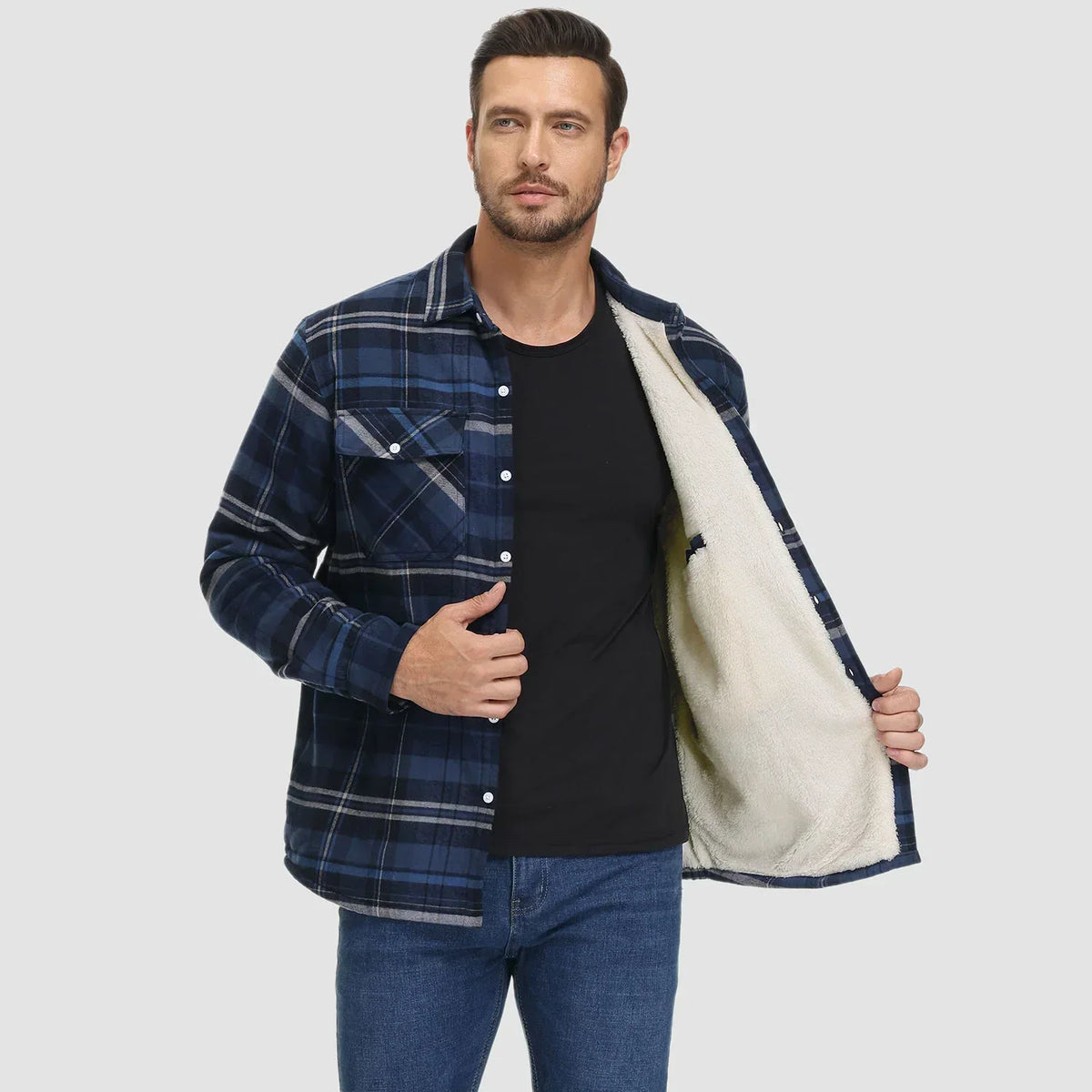 Matteo | Checked Hybrid Jacket with Pockets