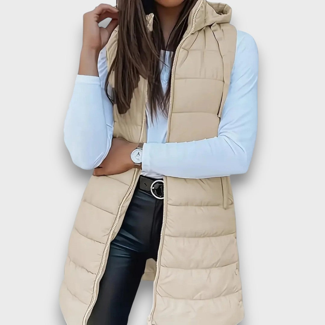 Kaira | Sleeveless hooded puffer vest