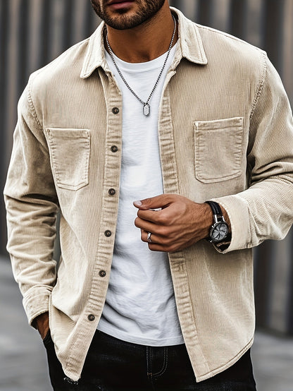Johan Men's Shirt Jacket with Pockets and Long Sleeve