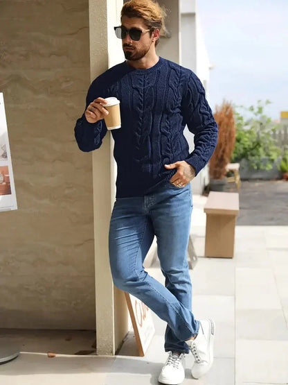 Men's Brit & Boho | Graphica Geo Jumper with Crew Neck