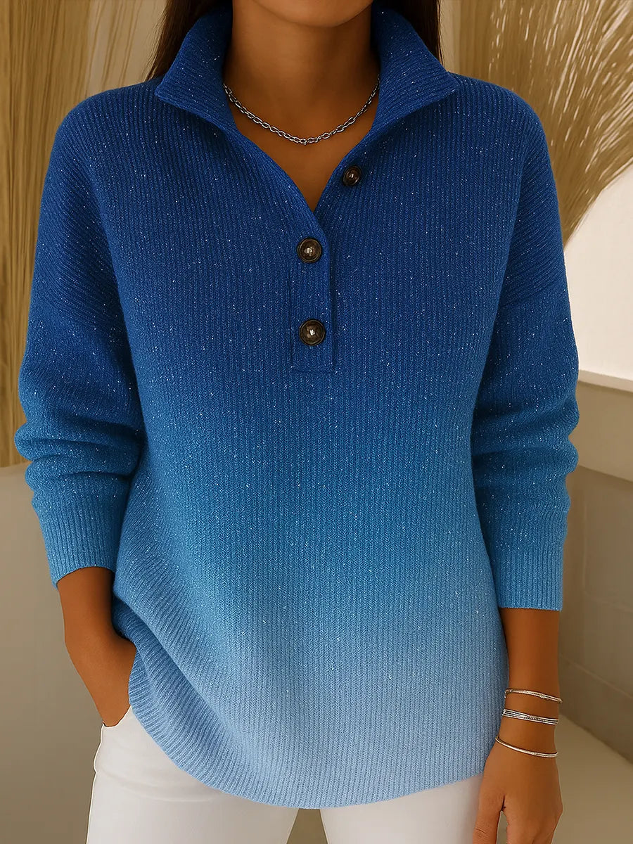Megan | Women’s Gradient Sequin- Collared Cardigan