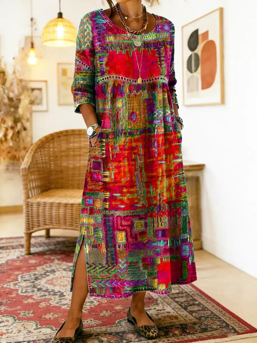 Isabelle | Women's Ethnic Patchwork Maxi Dress