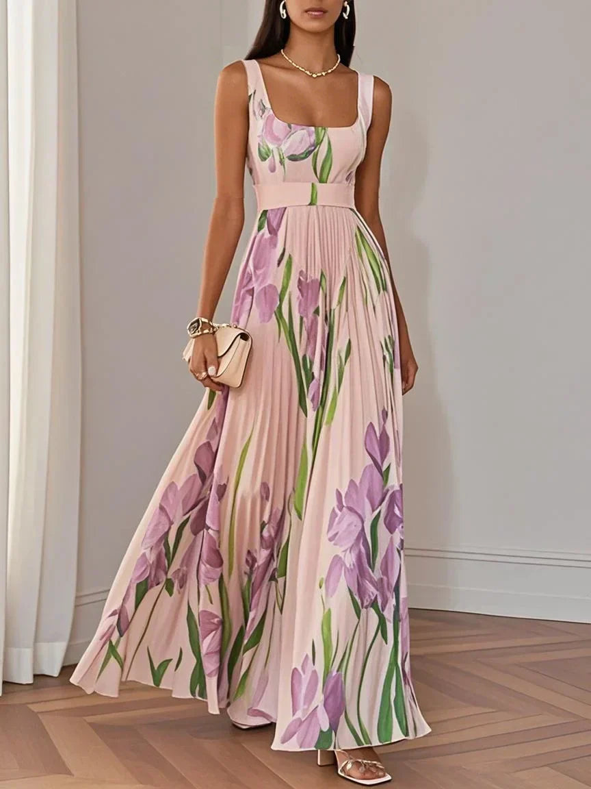 Mary | Women's Elegant Pleated Maxi Dress
