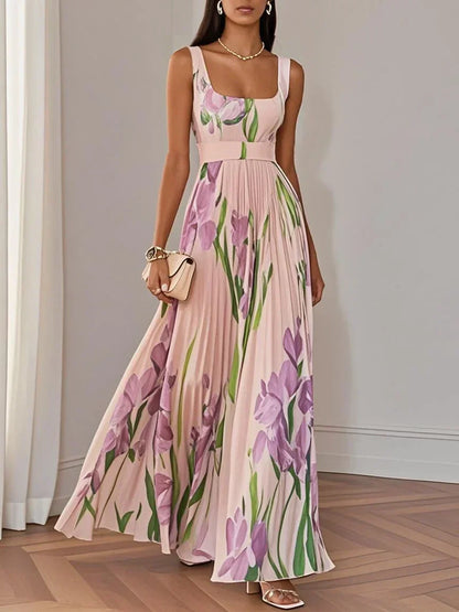 Mary | Women's Elegant Pleated Maxi Dress