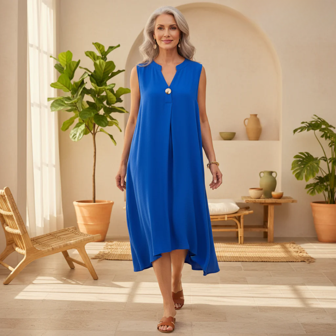 Elsie | Women's Sleeveless V-neck Midi Dress