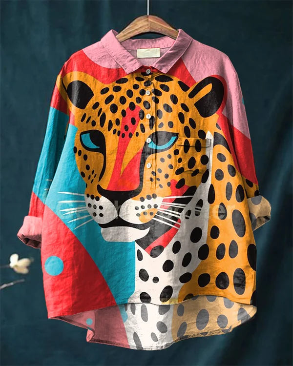 Simba | Longline Leopard Art Shirt