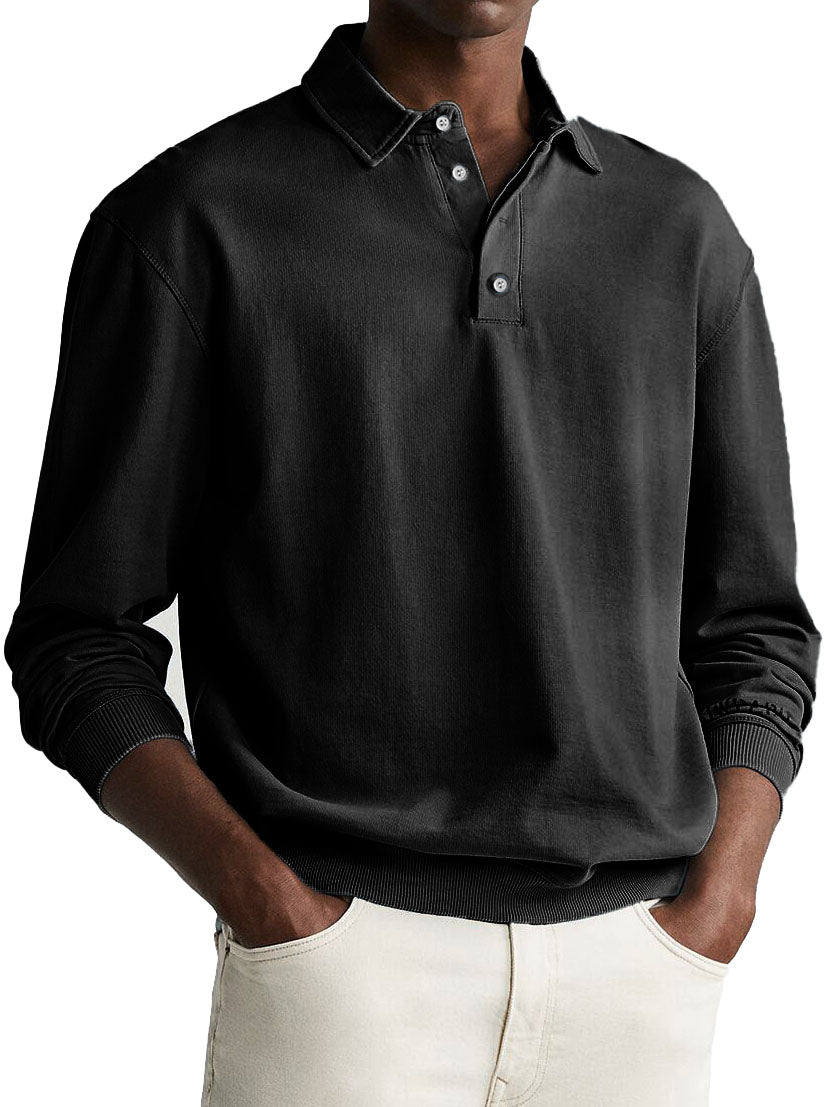 Victor | Men's Vintage Polo with Long Sleeve