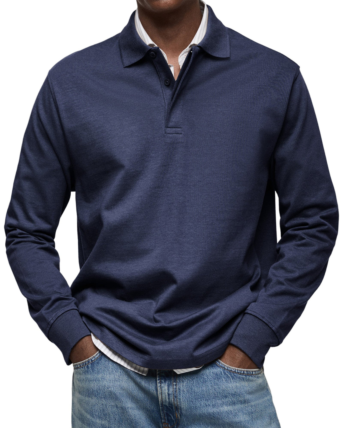 Alex | Men's Relaxed Long Sleeve Casual Polo