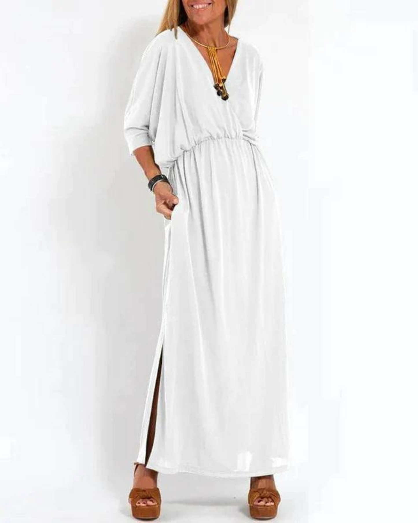 Lani | Women's Long Vintage Maxi Dress with Long Sleeve