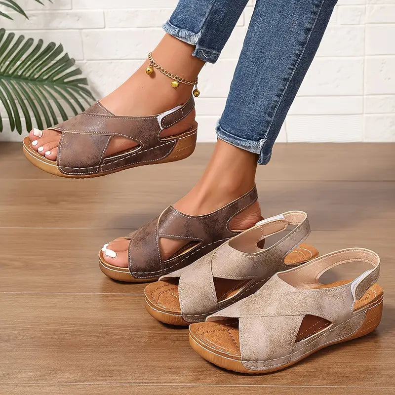 Women's Cushioned Open-Toe Vintage Sandals