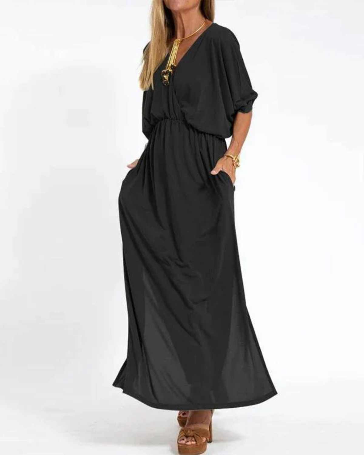 Lani | Women's Long Vintage Maxi Dress with Long Sleeve