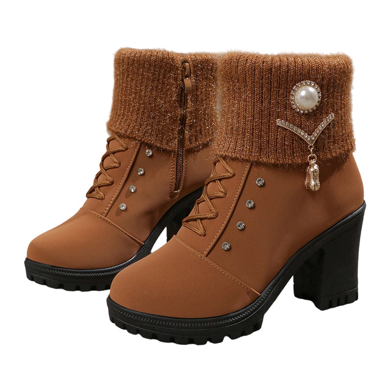 Alana | Women's Cushioned Lace-Up Chunky Heeled Boots