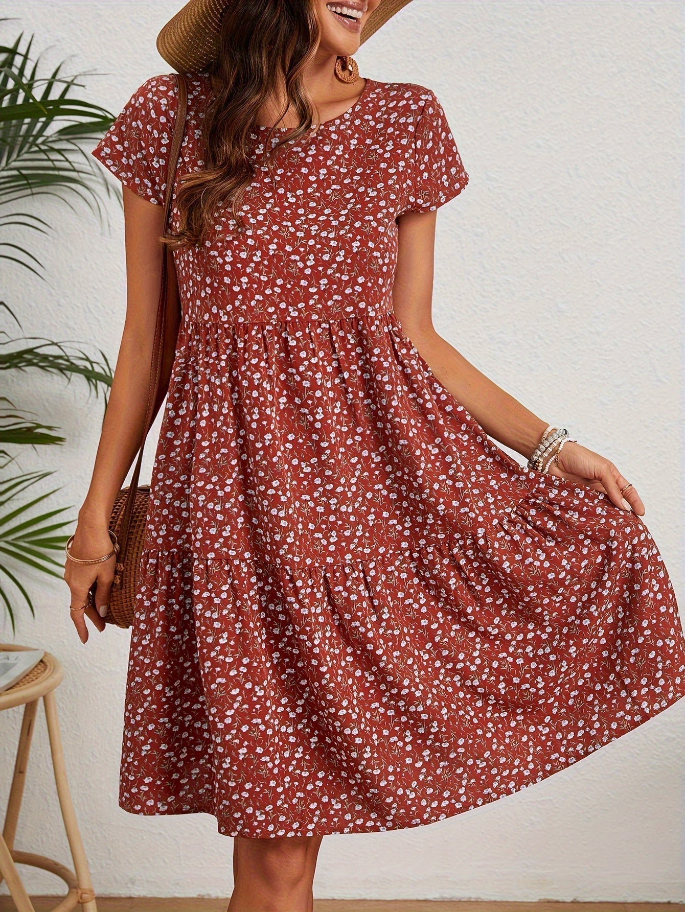 Valeria | Women's Vintage Floral Midi Dress