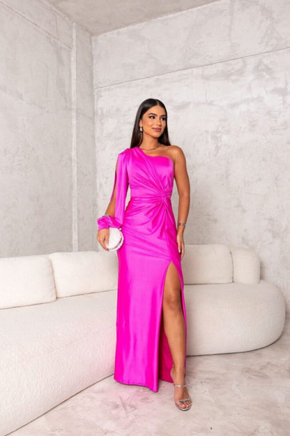 Anna | Women's Elegant Silhouette Maxi Dress with Side Slit
