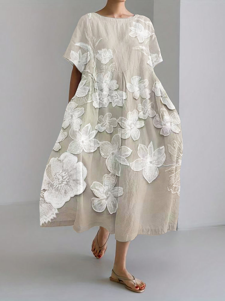 Cirelle | Women's Relaxed Elegant Floral Print Midi Dress
