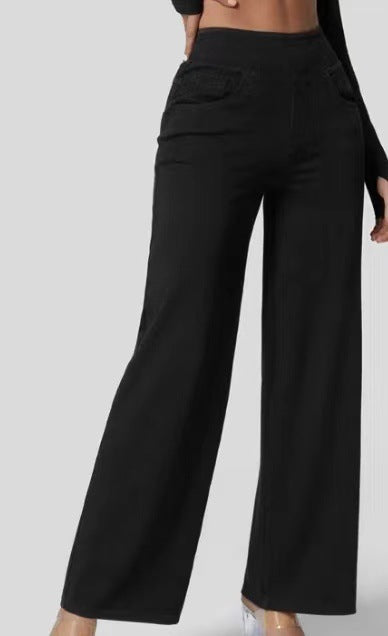 Quinn | Women's High Waisted Wide Leg Jeans with Pockets