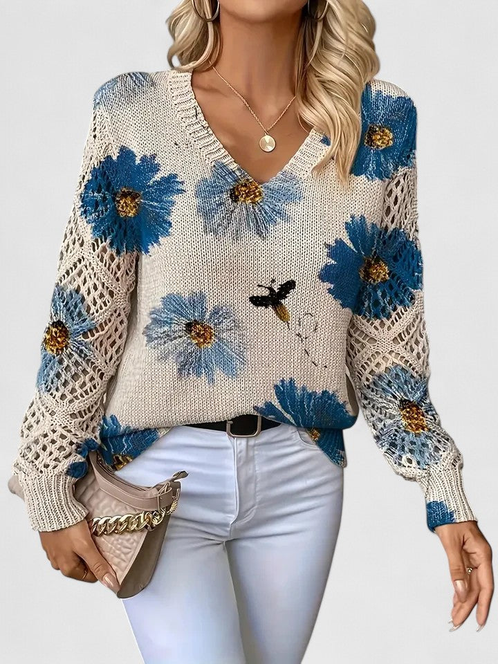 Noelle | Women's Floral Jumper with V-Neck