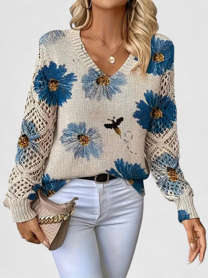 Noelle | Women's Floral Jumper with V-Neck