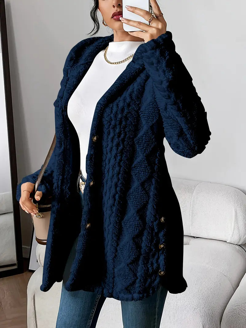 Chloe | Women's Relaxed Plush Hooded Cardigan