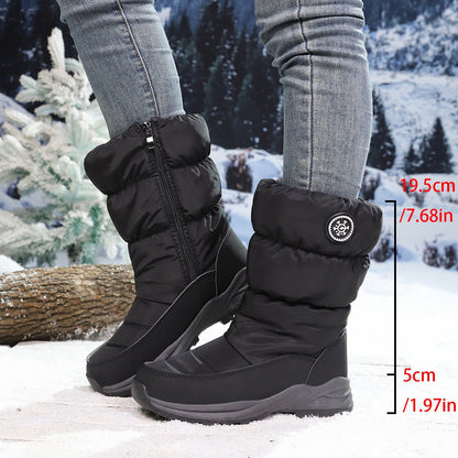 Cushioned Slip-On Premium Mid-Calf Women's Winter Snow Boots